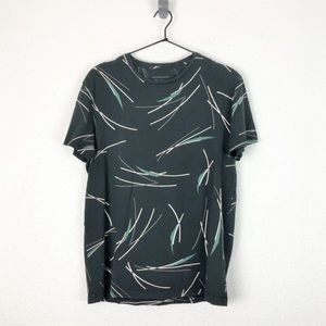 All Saints T Shirt Gray 90s Print Pattern Tee Crew